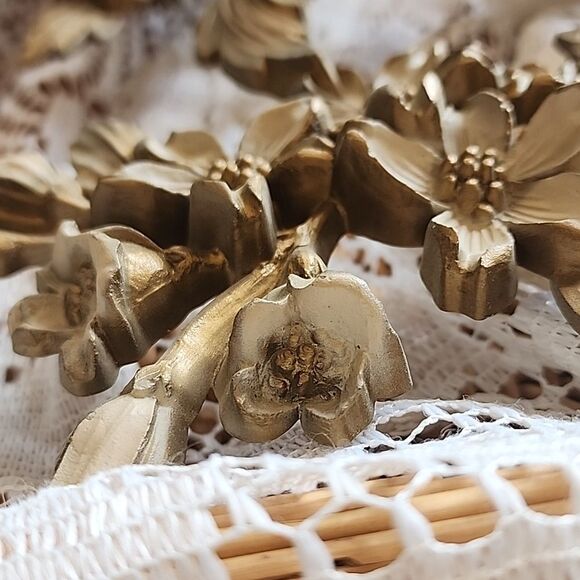 Vintage 1966 MCM Floral Blossom Spray Wall Decor - Picture 5 of 14